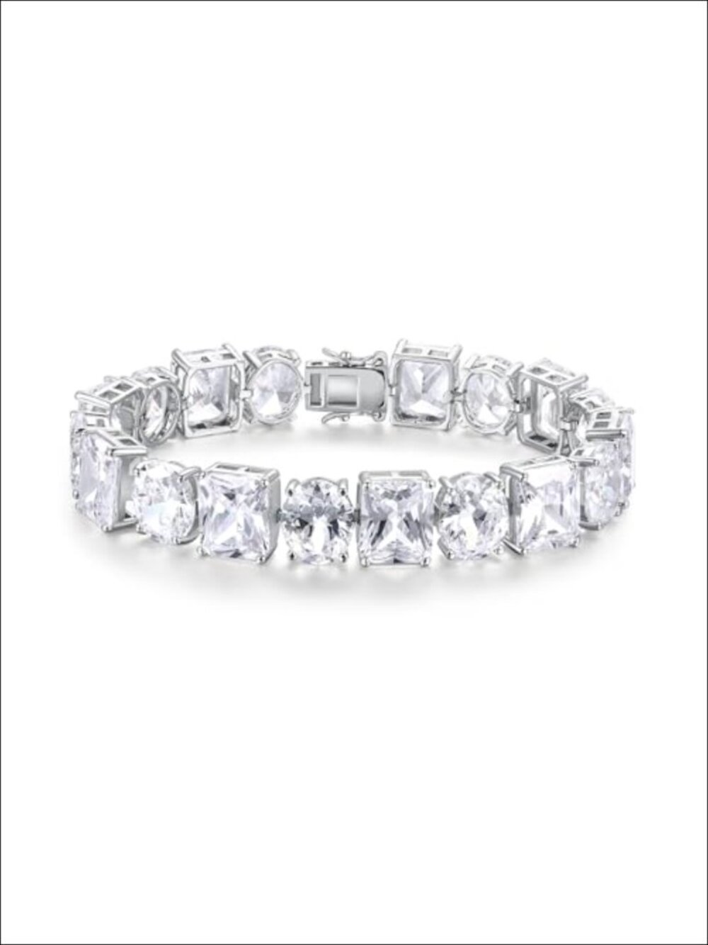 Tennis Bracelet 14K White Gold Plated Cubic Zirconia Bracelet for Women